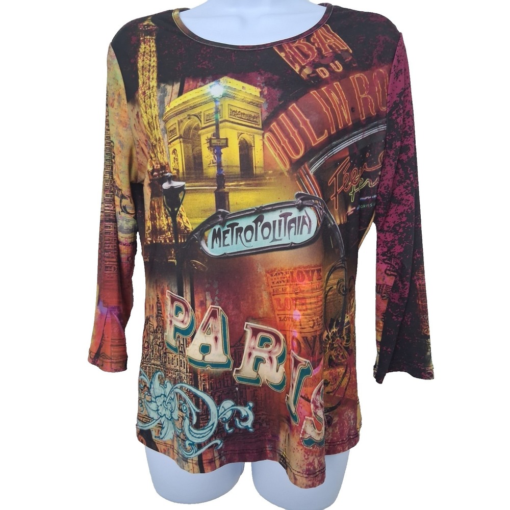 Y2K Vintage Moulin Rouge Top Size Medium‎ Art To Wear Dopamine Indie Sleaze